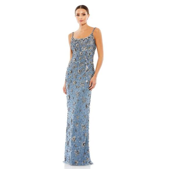 Mac Duggal Floral Beaded Scoop Neck Embellished Evening Gown Size 4 NWT - Picture 1 of 11